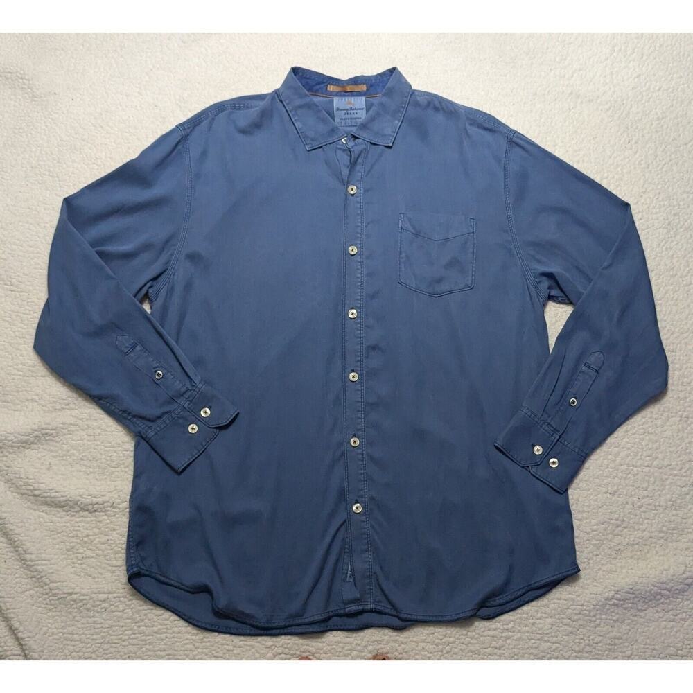 Tommy Bahama Button Up Shirt Mens Size XL Blue Long Sleeve